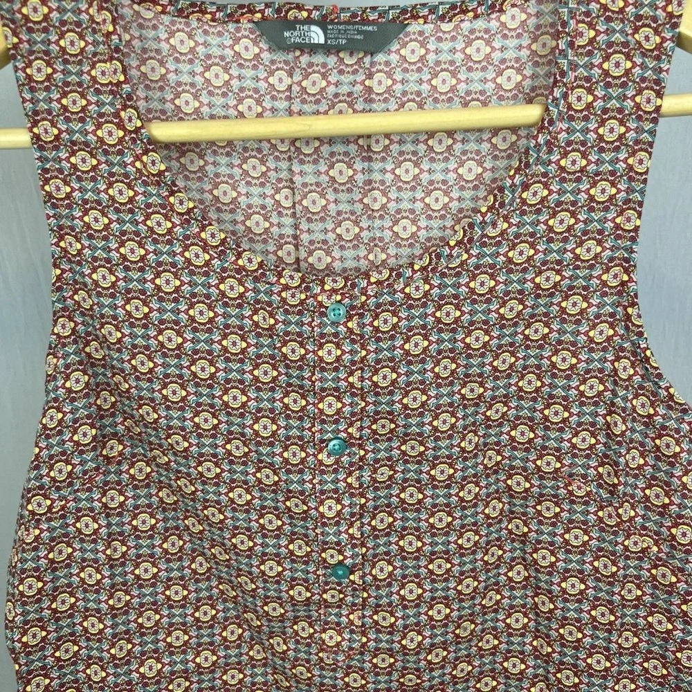 The North Face Sleeveless Top Ditzy Florals SZ‎ XS Hike Camping Outdoor Gorpcore - Picture 2 of 7